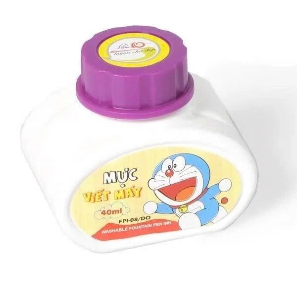 Mực Bút Máy Điểm 10 Doraemon FPI-08/DO – Mực Tím Đậm Nét, Mau Khô, An Toàn Cho Học Sinh – VPP KOB