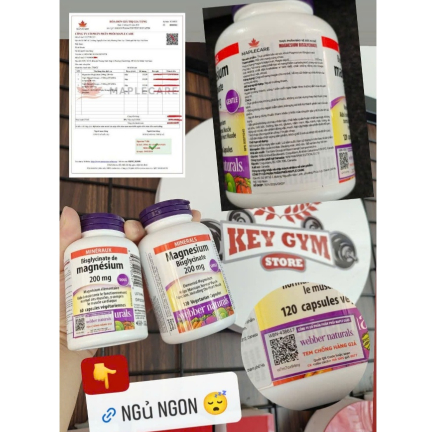 [MAPPLE CARE][TẶNG QUÀ] Webber Magnesium Bisglycinate giảm stress, giảm căng thẳng âu lo 120 Viên - KEYGYM