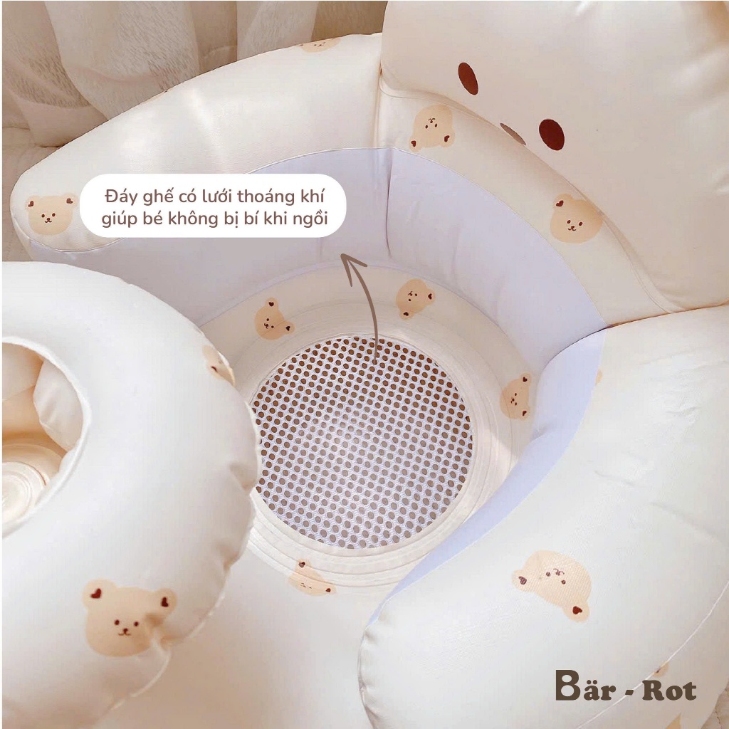 Ghế hơi tập ngồi cho bé Bar rot - thiết kế chống ngả về phía trước họa tiết đáng yêu ngộ nghĩnh