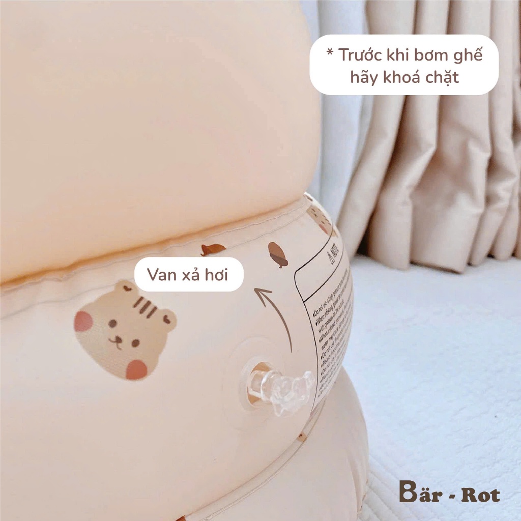 Ghế hơi tập ngồi cho bé Bar rot - thiết kế chống ngả về phía trước họa tiết đáng yêu ngộ nghĩnh