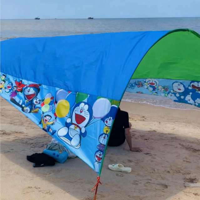 Lều bay đi biển CHỐNG UV IN CÁNH HOẠT HÌNH ( Khung đỏ 11ly )