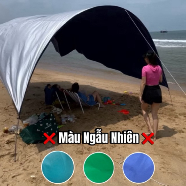 Lều bay đi biển CHỐNG UV TRƠN - TRƠN MIX ( Khung đỏ 11ly )