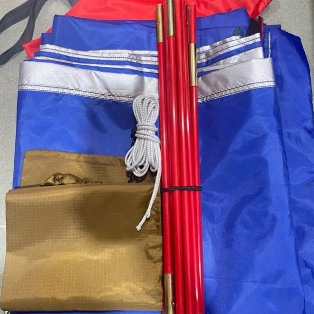 Lều bay đi biển CHỐNG UV TRƠN - TRƠN MIX ( Khung đỏ 11ly )