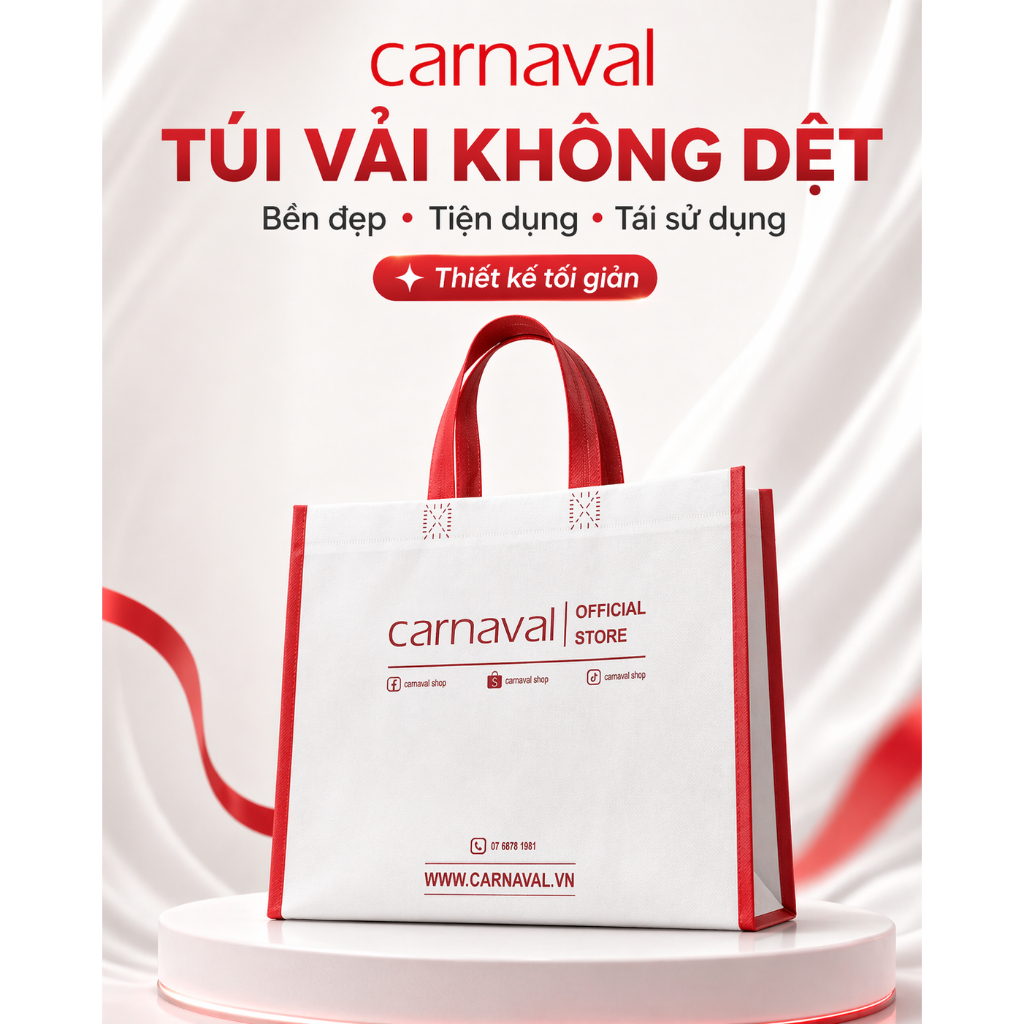 [Khuyến Mãi] Túi Vải Không Dệt Carnaval Siêu Xinh - Túi Đựng Thân Thiện Môi Trường, Đa Năng, Bền Đẹp