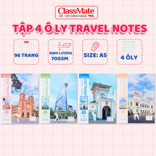 Tập Vở Ô Ly Học Sinh 96 Trang CLASSMATE 70GSM Vở Ô Ly Bìa In Địa Danh Sài Gòn, Giấy Dày Luyện Chữ, Ghi Chép