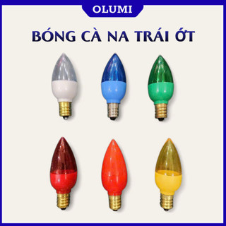 Cặp bóng Led Trái Ớt, Bóng Cà Na Quả Nhót Đui E12 Trang Trí Bàn Thờ Thần Tài Gia Tiên