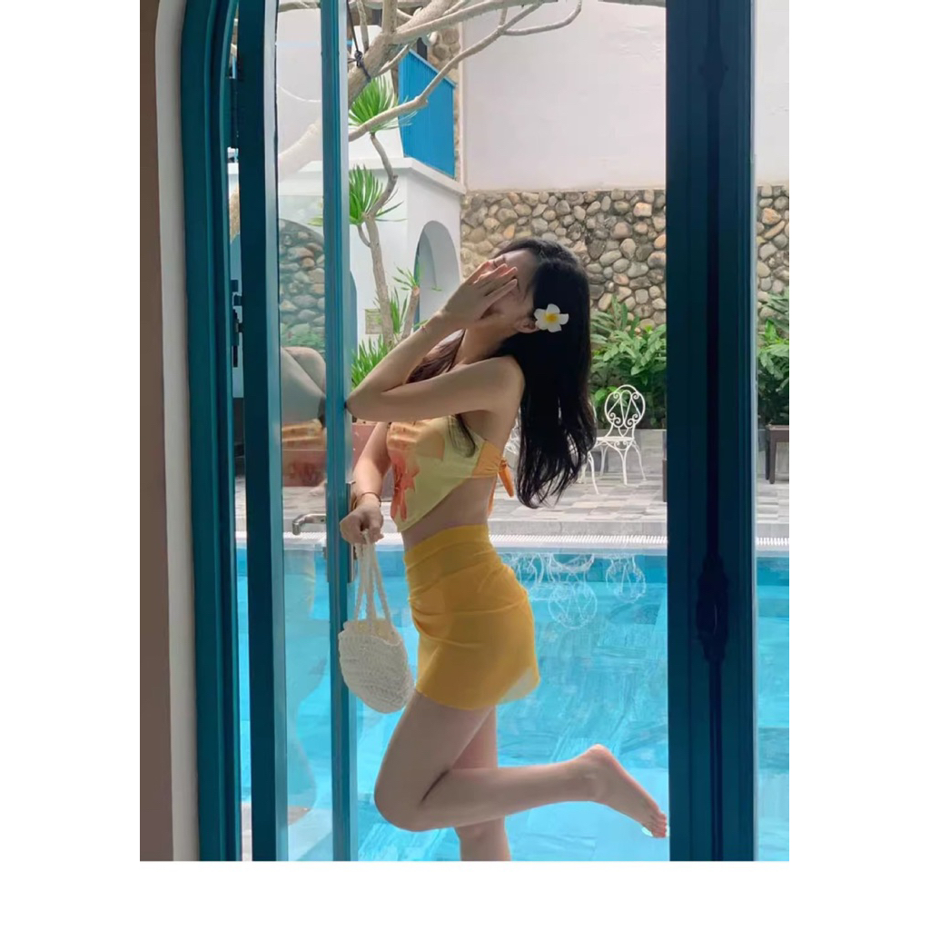 Bikini nữ 3 món cao cấp – Set đồ bơi in họa tiết quyến rũ, tôn da, đi biển – du lịch – đi bơi hot tren