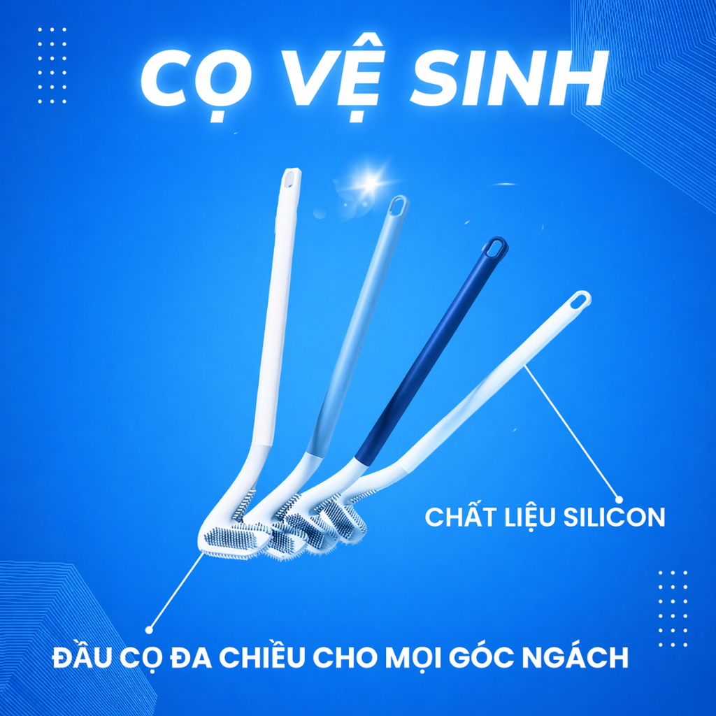 Chổi Cọ Nhà Vệ Sinh Hoàng Nam Living Cây Cọ Toilet Bồn Cầu Bằng Silicon Tiện Ích Vệ Sinh Nhà Cửa