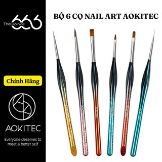 Set 6 Cọ Nail Art AOKITEC Chính Hãng – Bộ Cọ Vẽ, Đắp Gel, Kẻ Nét Chuyên Nghiệp | Salon & DIY Cao Cấp Thegioinail666