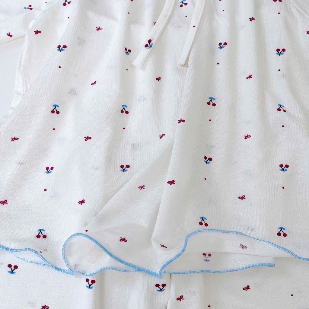 Bộ tay ngắn quần dài bé gái 95% sợi sồi Modal Lá Homewear MOD3 mềm mướt mát lạnh babydoll dễ thương