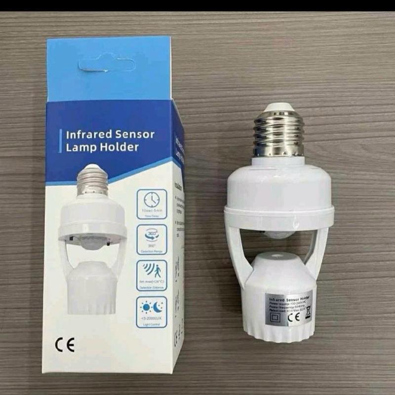 ( Loại 1 ) Đui đèn cảm ứng chuyển động E27, Tự bật tắt khi đến gần, Cảm biến hồng ngoại tự động, Đui đèn cảm biến