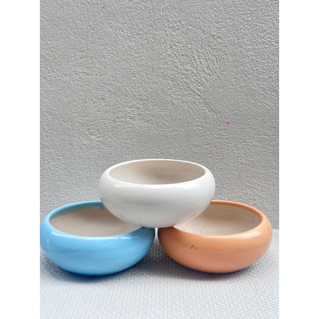 Giao Ngẫu Nhiên Chậu trồng sen đá, xương rồng trang trí decor bàn học, làm việc, chất liệu men sứ (nhiều loại)
