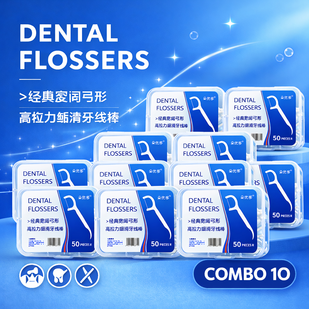 Hộp Tăm Chỉ Nha Khoa Dental Flossers Tiệt Trùng Vệ Sinh Chăm Sóc Răng Miệng HoangNamLiving