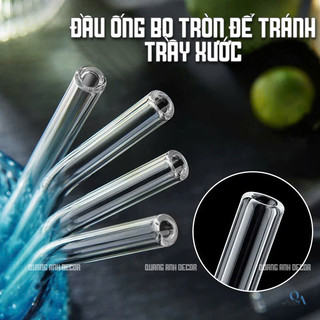 Ống Hút Thủy Tinh Borosilicate CHỊU NHIỆT, Uống Cà Phê,Nước Ép, Sinh Tố, DECOR nhà hàng, TÁI SỬ DỤNG
