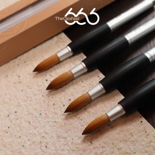 Cọ Nail 100% Lông Chồn Kolinsky Cán Bạc Cao Cấp – Cọ Kolinsky Chính Hãng Đắp Bột Chuyên Nghiệp Bấm Đầu Thegioinail666