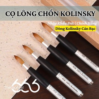 Cọ Nail 100% Lông Chồn Kolinsky Cán Bạc Cao Cấp – Cọ Kolinsky Chính Hãng Đắp Bột Chuyên Nghiệp Bấm Đầu Thegioinail666