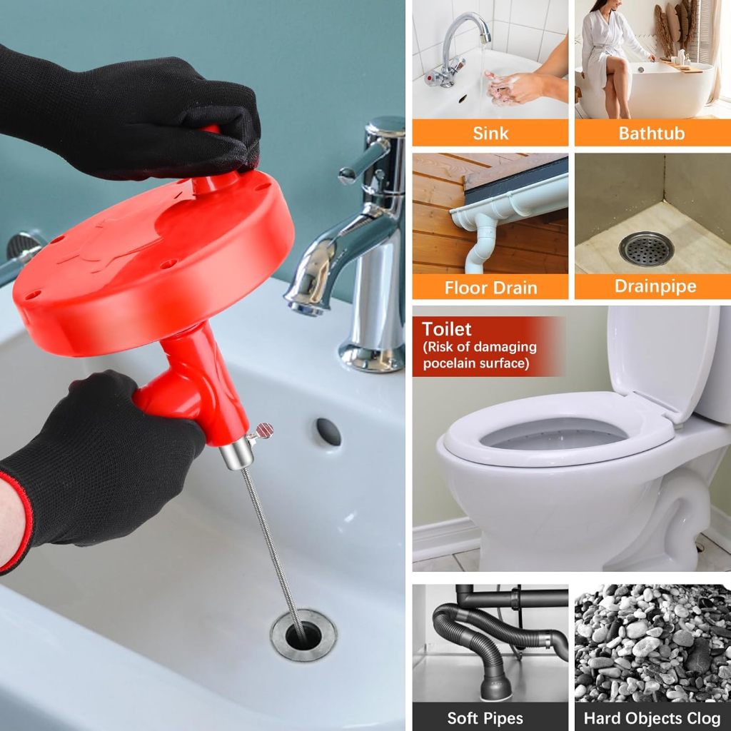Dụng Cụ Thông Cống Lò Xo Có Quai Cầm Dây Dài 10M Siêu Tiện Dụng