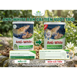 ANTI WHITE (PHIÊN BẢN MỚI) Chuyên các bệnh sưng ruột ,phân trắng, phân lỏng, cân bằng hệ vi sinh đường ruột tôm.