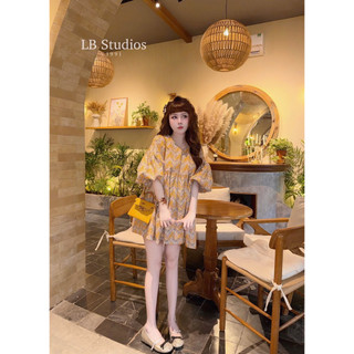 [ẢNH THẬT] ĐẦM HOA VÀNG BBD TAY BỒNG DHVBTB