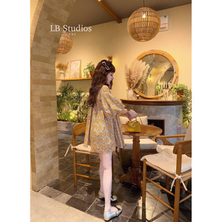 [ẢNH THẬT] ĐẦM HOA VÀNG BBD TAY BỒNG DHVBTB