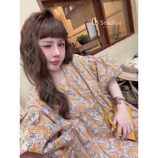 [ẢNH THẬT] ĐẦM HOA VÀNG BBD TAY BỒNG DHVBTB