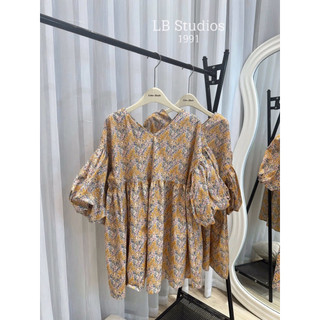 [ẢNH THẬT] ĐẦM HOA VÀNG BBD TAY BỒNG DHVBTB