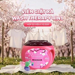 Viên giặt xả Wash Therapy 4in1 Hàn Quốc – Viên giặt quần áo thơm Downy, hộp 50 viên