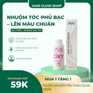 Thuốc nhuộm tóc, thuốc nhuộm tóc màu NÂU TÂY LẠNH ,không tẩy, LIN_COLOR, tặng kèm oxy trợ nhuộm và bao tay,trùm đầu