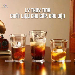 Bộ 6 Ly Thủy Tinh Dáng Trụ Trơn Miệng Loe | Kiểu Dáng Hiện Đại Phù Hợp Decor Nhà Hàng, Quán Cà Phê