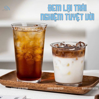Bộ 6 Ly Thủy Tinh Dáng Trụ Trơn Miệng Loe | Kiểu Dáng Hiện Đại Phù Hợp Decor Nhà Hàng, Quán Cà Phê