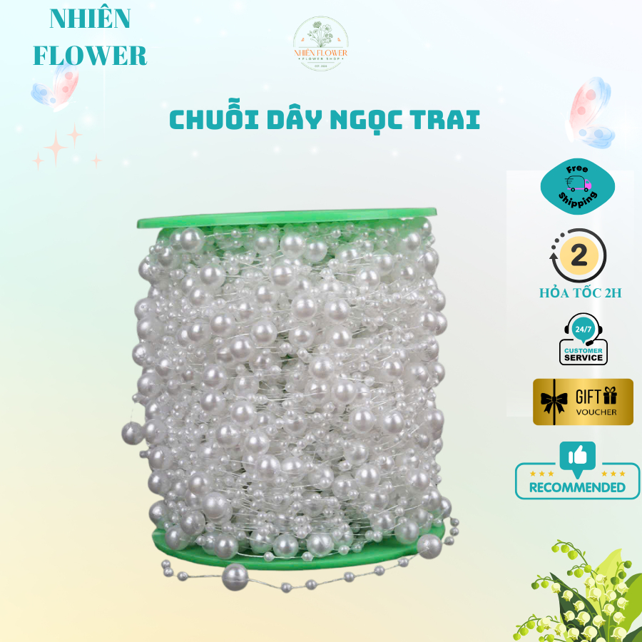 Dây Chuỗi Ngọc Dùng Trang Trí Hoa, Làm Dây Lồng Đèn, Decor Tiệc Tùng, Trang Trí Nhà Cửa-NhienFlower