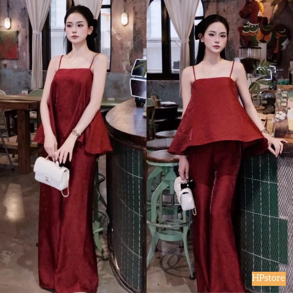 LY59- (DAELmở bán ) Sét bộ thun đũi 2 dây form rộng quần ống suông (40-58kg)