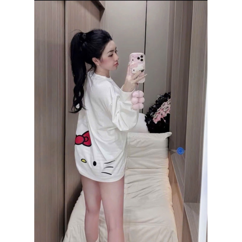 LK51- (Dale mở bán ) sét bộ thun zip in mèo tay dài mix quân đùi kẻ lưng thun (40-60kg)