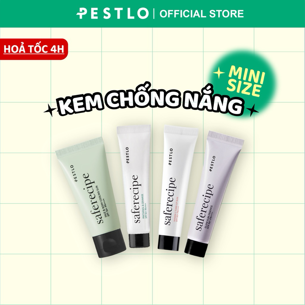 [MINISIZE] Kem chống nắng PESTLO Saferecipe SPF50+ PA++++ 15ml (Sun Essence / Niamin C Tone Up Sun)