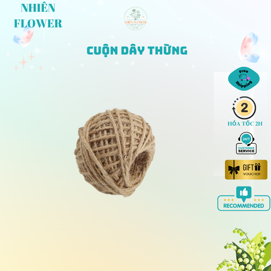 Cuộn Dây Thừng 2mmx25M Loại Tốt Siêu Dai Dùng Làm Đồ Decor, Handmade, Dây Treo, DIY