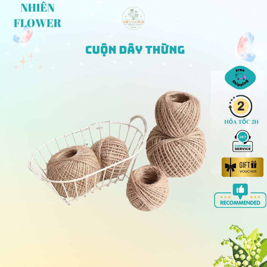 Cuộn Dây Thừng 2mmx25M Loại Tốt Siêu Dai Dùng Làm Đồ Decor, Handmade, Dây Treo, DIY