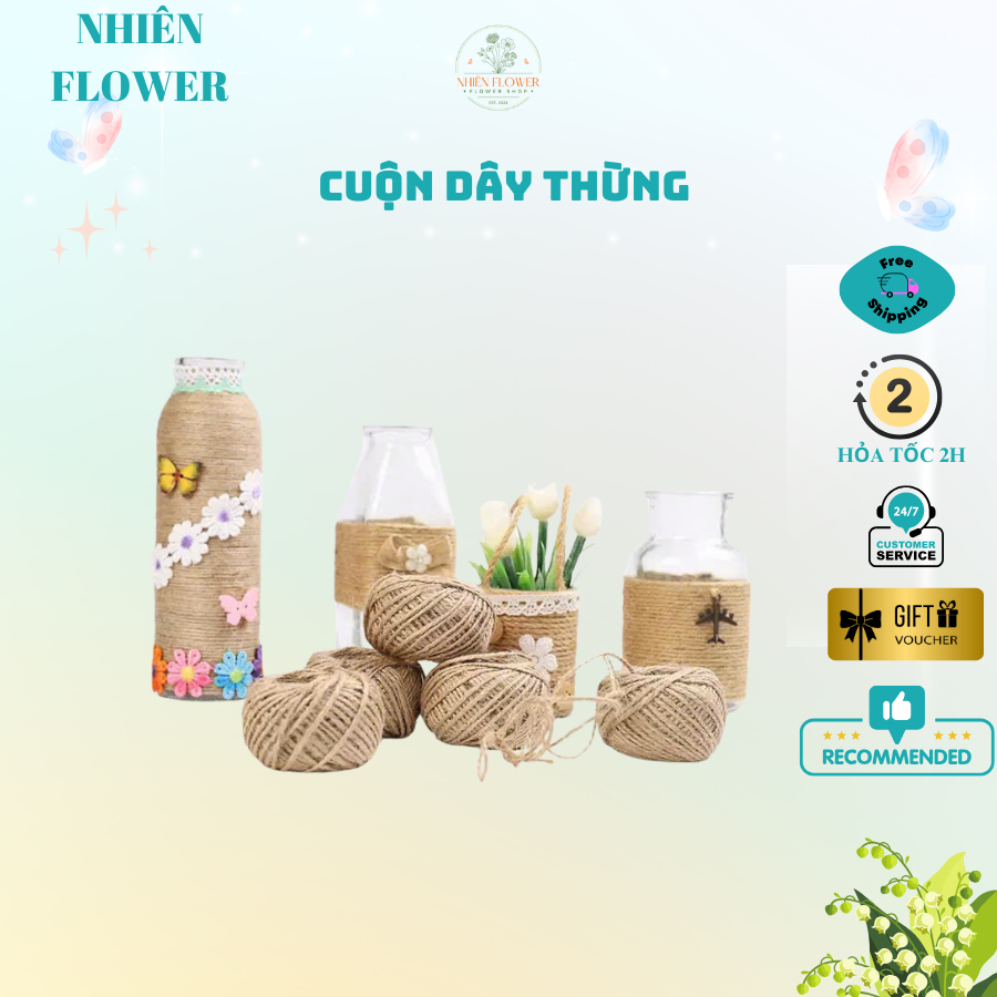 Cuộn Dây Thừng 2mmx25M Loại Tốt Siêu Dai Dùng Làm Đồ Decor, Handmade, Dây Treo, DIY