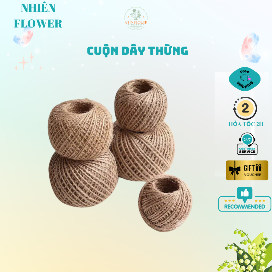 Cuộn Dây Thừng 2mmx25M Loại Tốt Siêu Dai Dùng Làm Đồ Decor, Handmade, Dây Treo, DIY