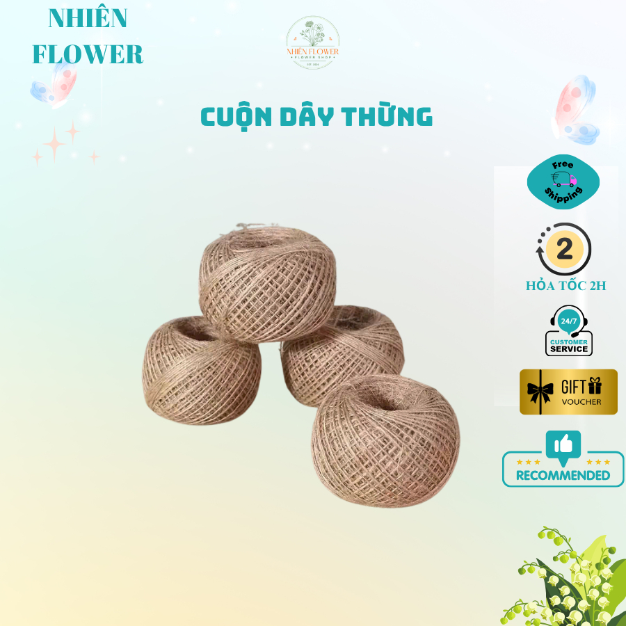 Cuộn Dây Thừng 2mmx25M Loại Tốt Siêu Dai Dùng Làm Đồ Decor, Handmade, Dây Treo, DIY