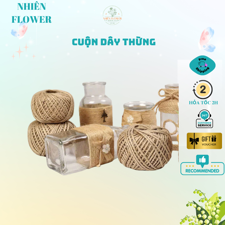 Cuộn Dây Thừng 2mmx25M Loại Tốt Siêu Dai Dùng Làm Đồ Decor, Handmade, Dây Treo, DIY