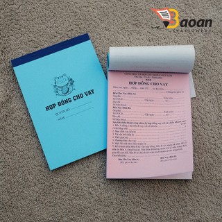 Hợp đồng CHO VAY khổ a5 (15x20cm) / GIẤY VAY TIỀN KHỔ A5 - 50 bộ/, 2 LIÊN/ 50 bộ ++++