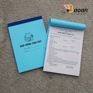 Hợp đồng CHO VAY khổ a5 (15x20cm) / GIẤY VAY TIỀN KHỔ A5 - 50 bộ/, 2 LIÊN/ 50 bộ ++++