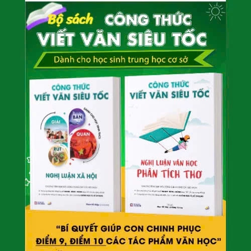 Bìa sách Combo Công Thức Viết Văn Siêu Tốc Dành Cho Học Sinh Cấp 2 - Bản Màu