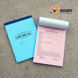Giấy bán xe khổ a5 / 2 liên/50 bộ + Hợp đồng mua bán xe ôtô, xe máy khổ A4 / 2 liên /50 bộ+++