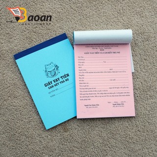 GIẤY VAY TIỀN KHỔ A5, 2 LIÊN 50 bộ/quyển / Hợp đồng CHO VAY khổ a5 / 2 liên / (15x20cm) 50 bộ++++