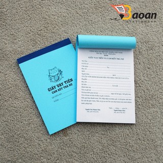 GIẤY VAY TIỀN KHỔ A5, 2 LIÊN 50 bộ/quyển / Hợp đồng CHO VAY khổ a5 / 2 liên / (15x20cm) 50 bộ++++