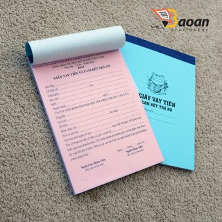 GIẤY VAY TIỀN KHỔ A5, 2 LIÊN 50 bộ/quyển / Hợp đồng CHO VAY khổ a5 / 2 liên / (15x20cm) 50 bộ++++