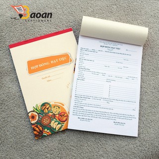 Hợp đồng ĐẶT TIỆC khổ A4 20x30cm (loại 2 liên) 50 bộ++++