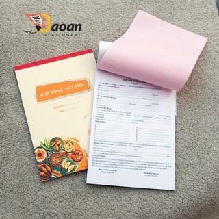 Hợp đồng ĐẶT TIỆC khổ A4 20x30cm (loại 2 liên) 50 bộ++++