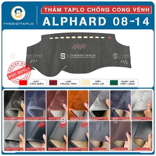 [Toyota Alphard 2008-2014] Thảm taplo oto da Nano Blockers UV, 3D Flare, Nhung lông tuyết viền Ziczac chống cong vênh